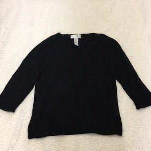Black cable knit sweater 3/4 sleeves